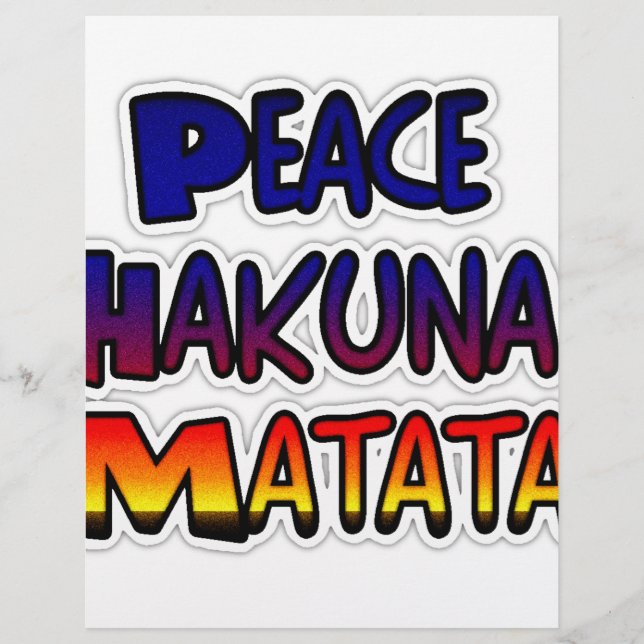 Lámina Productos de regalo de Peace Hakuna Matata (Anverso)