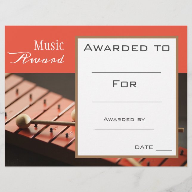 Lámina Profesor de música con certificado de percusión mu (Anverso)