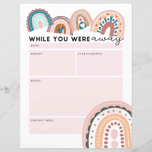 Lámina Profesor sustituto del arcoiris mientras estabas f (Anverso)