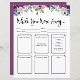 Lámina Profesora De Sustitución De Flores Mientras No Est