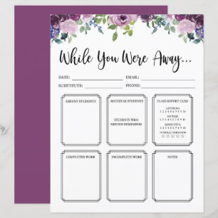 Lámina Profesora De Sustitución De Flores Mientras No Est