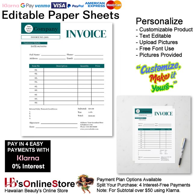 Lámina Professional Minimalist Teal Business Paper Sheet (Professional Minimalist Teal Business Paper Sheet.)
