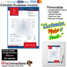 Lámina Professional Red Blue White Business Invoice