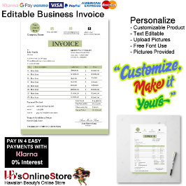 Lámina Professional White & Green Modern Business Invoice