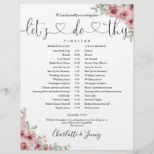 Programación del Boda de guiones florales en Rosa 