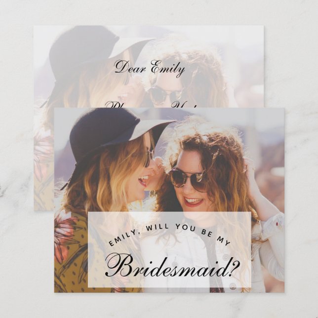Lámina Propuesta de Dama de Honor con Presupuesto de Foto (Anverso / Reverso)