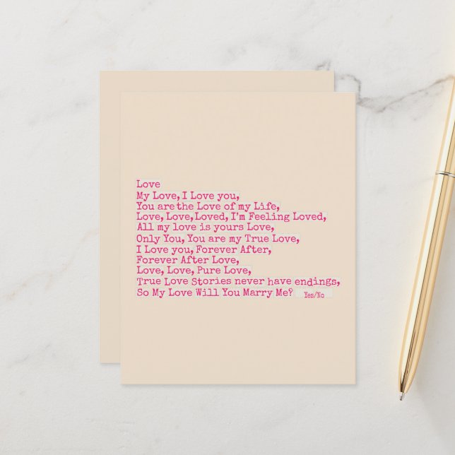 Lámina Propuesta/¿Se Casará Conmigo? (Anverso/Reverso In Situ)