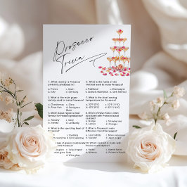 Lámina Prosecco Trivia Fuchsia Petals Bridal Shower juego