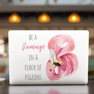 Lámina Protectora Para Portátil HP Flamingo De Color Rosa Exótico Moderno Con Cita