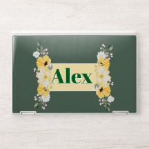 Flores de acuarela modernas y nombre personalizado