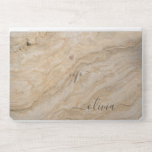 Funda para portátil de mármol con monograma elegan