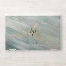 Funda para portátil de mármol con monograma elegan