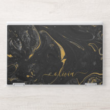 Funda para portátil de mármol con monograma elegan