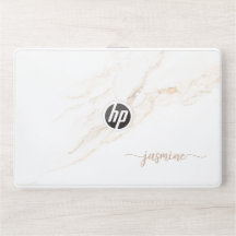 Funda para portátil de mármol de monograma elegant