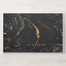 Funda para portátil de mármol de piedra con monogr