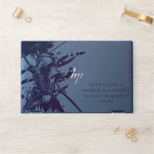 Guerrero Samurái de Tinta Azul & Cita Personalizad