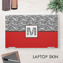 Juntas rojas blancas negras Imprimir 🦓 Monograma