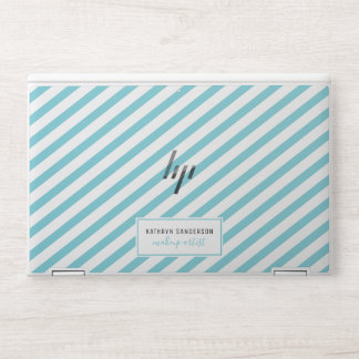 Lámina Protectora Para Portátil HP MODERNA TIRA MINIMAL simple azul turquesa blanco