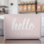 Lámina Protectora Para Portátil HP Moderno Pastel Pink Hello Y You Name<br><div class="desc">Moderno Pastel Pink Hello Y You Name</div>