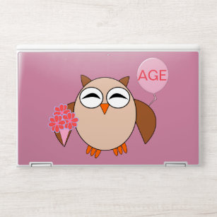 Lámina Protectora Para Portátil HP Personalizado Age Birthday Owl