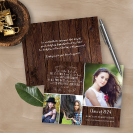 Lámina Proverbios de Graduación Cristiana de Madera Rústi