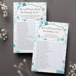 Lámina Prueba azul "Qué tan bien conoces a mamá/papá", 2