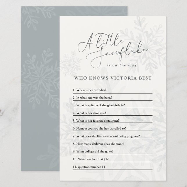 Lámina Prueba de copos de nieve en invierno con ducha de  (Anverso / Reverso)