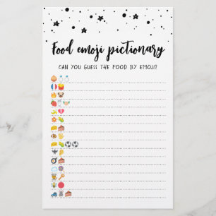 Lámina Prueba de juego de Emoji de alimentos con respuest