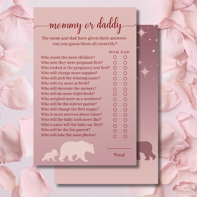 Lámina Prueba de mamá o papá de oso ruso para Baby Shower (Subido por el creador)