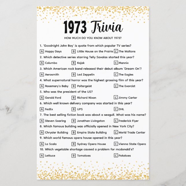 Lámina Prueba de trivialidad personalizada de 1973 para B (Anverso)