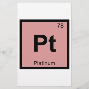 Lámina Pt - Química del platino Símbolo de la tabla perió