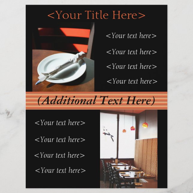 Lámina Publicidad en el restaurante personalizado / Volan (Anverso)