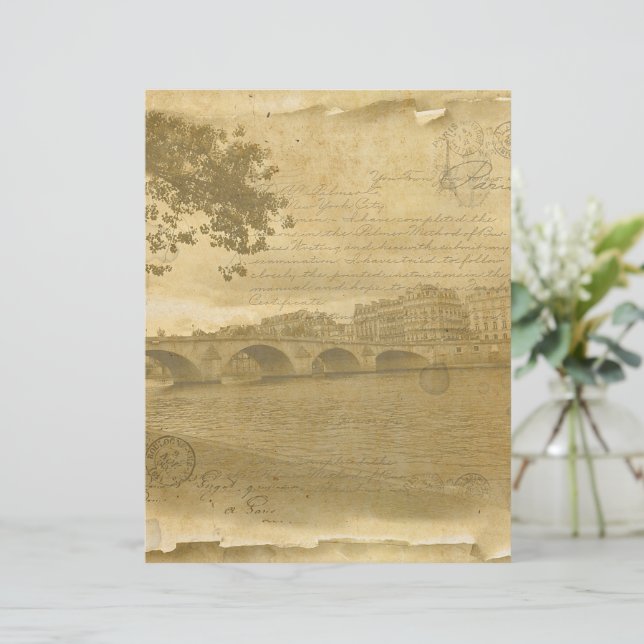 Lámina Puente vintage de París (Anverso de pie)