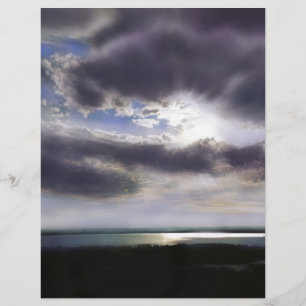 Lámina Puesta de sol sobre la pintura acuática del lago