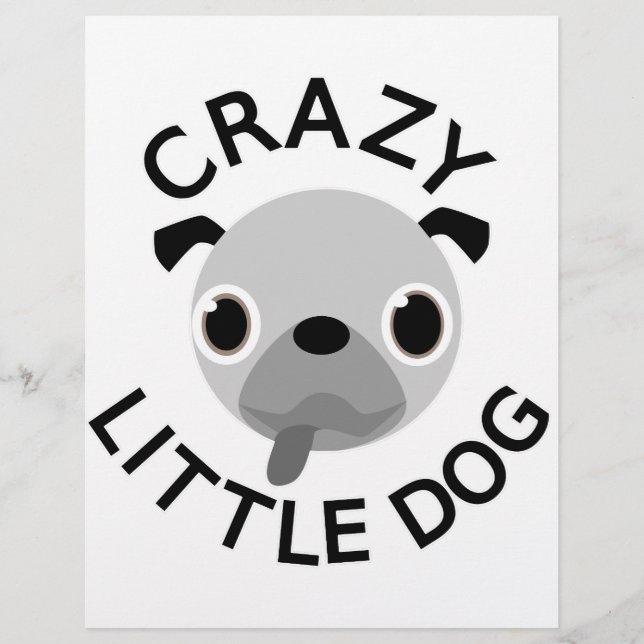 Lámina Pug Crazy Little Dog (Anverso)