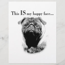 Lámina Pug Happy Face