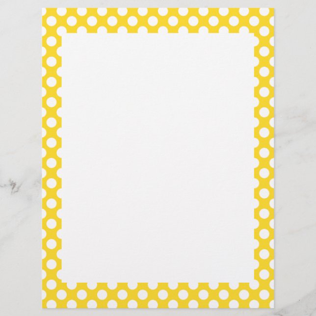 Lámina Punto de polka blanco y amarillo (Anverso)