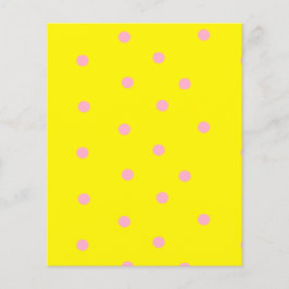 Lámina Punto de polka rosa sobre amarillo