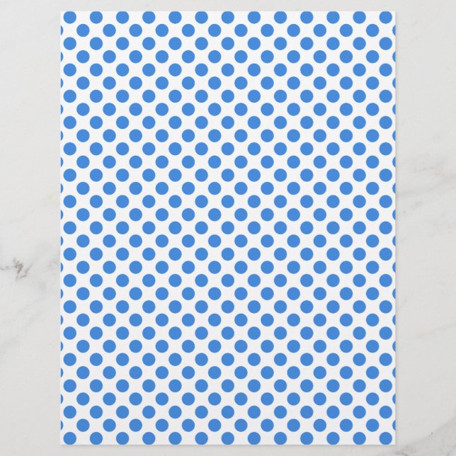 Lámina Puntos de Polka Azul con fondo de Personalizable (Anverso)