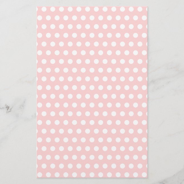 Lámina Puntos de polka blanco sobre rosa pálido (Anverso)