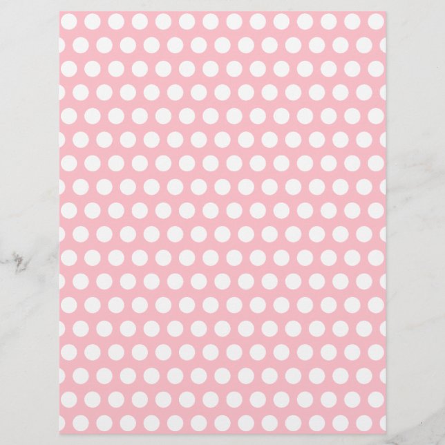 Lámina Puntos de polka rosa y blanco (Anverso)