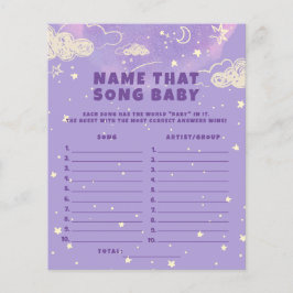 Lámina Purple Dream Name that Song Baby Shower Game