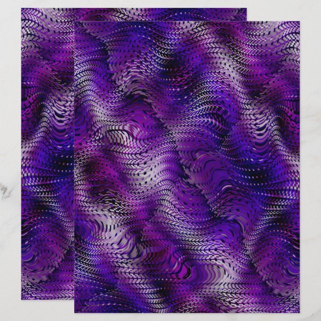 Lámina Purple Faux Snakeskin Scrapbook Paper 2-Sided Page (Anverso / Reverso)