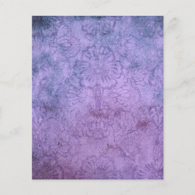Lámina Purple Floral Shabby Scrapbook Paper (Anverso)