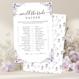 Lámina Purple Floral Would the bride rather Game