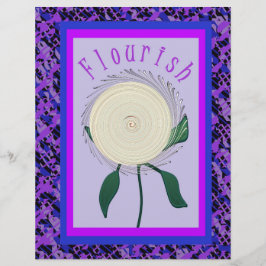 Lámina Purple Flourish Flower Scrapbook Paper 2-Sided Pag