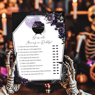 Lámina Purple Gotho Floral adivina quién es mamá o papá