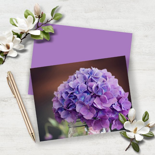 Lámina Purple Hydrangea de lavanda de presupuesto (Budget Lavender Purple Hydrangea Cards)
