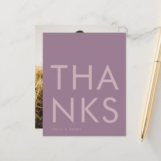 Lámina Purple Lilac Monograma moderno Boda negrita (Anverso/Reverso In Situ)