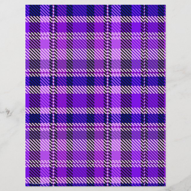 Lámina Purple Plaid Scrapbook Paper 2-Sided Page (Reverso)